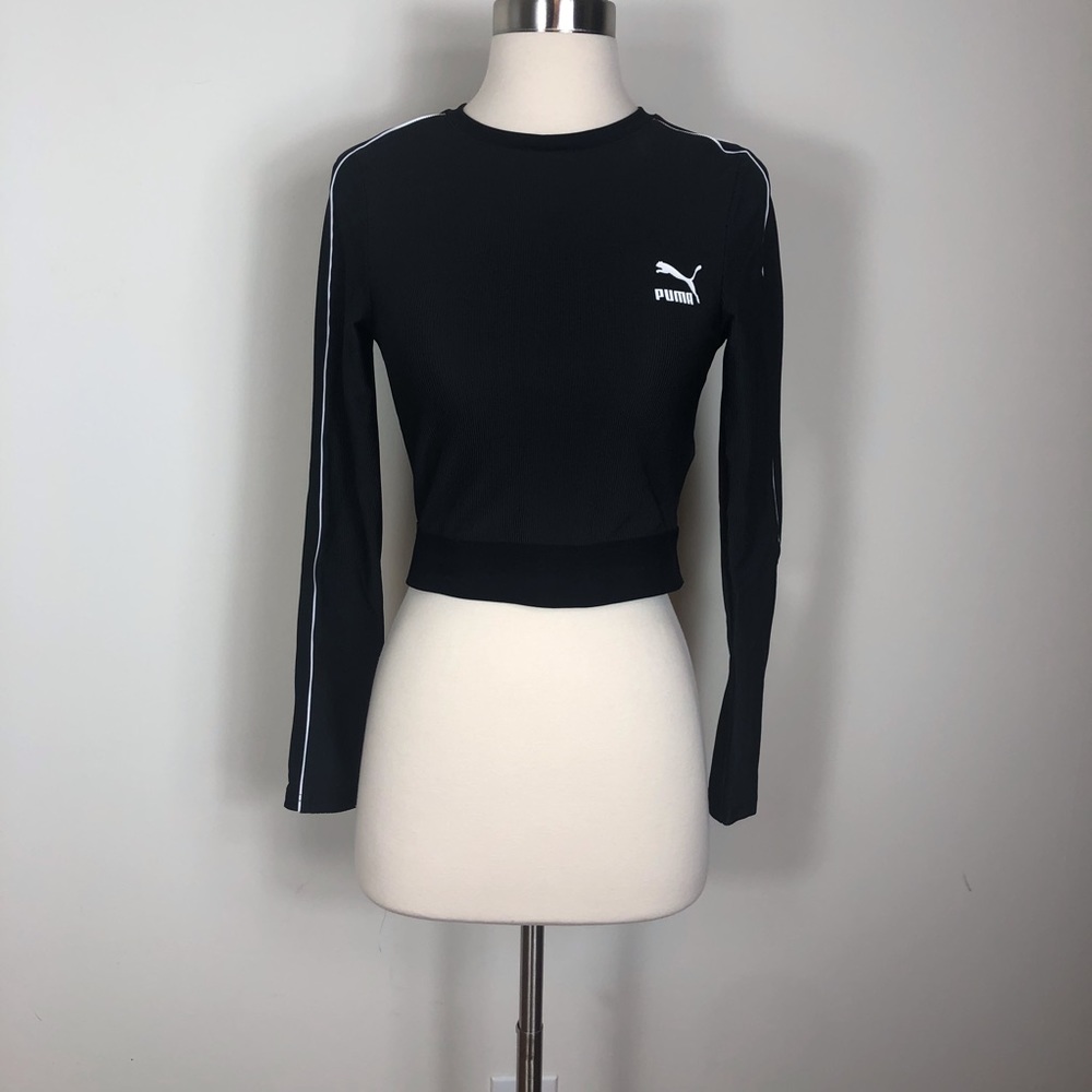 Puma Rib Cropped Long-Sleeve Top.
